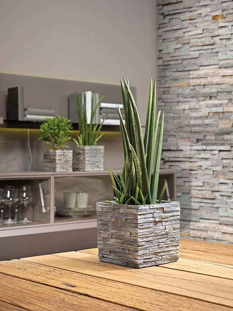 Soendgen keramička saksija Latina 18 x 18cm Kamen SIVA