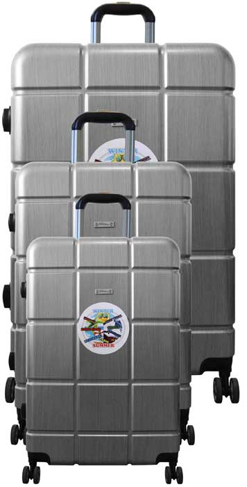 Set ABS Kofera sa točkićima i teleskopskom ručkom GL-98 Sivi