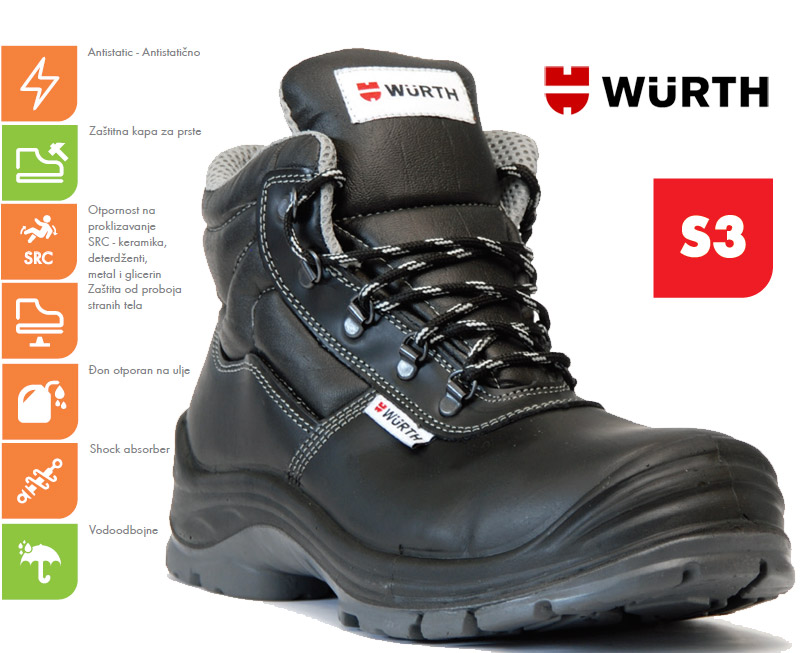 Wurth Bezbednosne cipele Poluks duboke S3 vel. 44