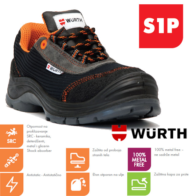 Wurth Bezbednosne cipele Atina S1P plitke vel. 44