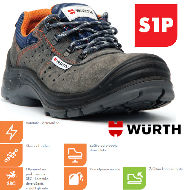 Wurth Bezbednosne cipele Sintra S1P plitke vel. 44