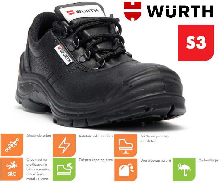 Wurth Bezbednosne cipele Taurus S3 plitke vel. 42