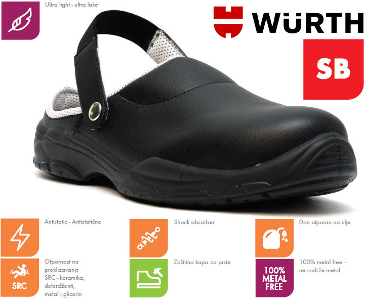 Wurth Bezbednosna obuća Selago SB crne vel. 39