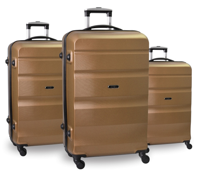 Komplet 3 ABS Tvrda Kofera Porto Gold