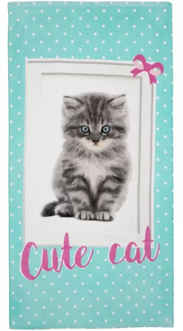 Veliki peškir za plažu Cute Cat 70x140 cm