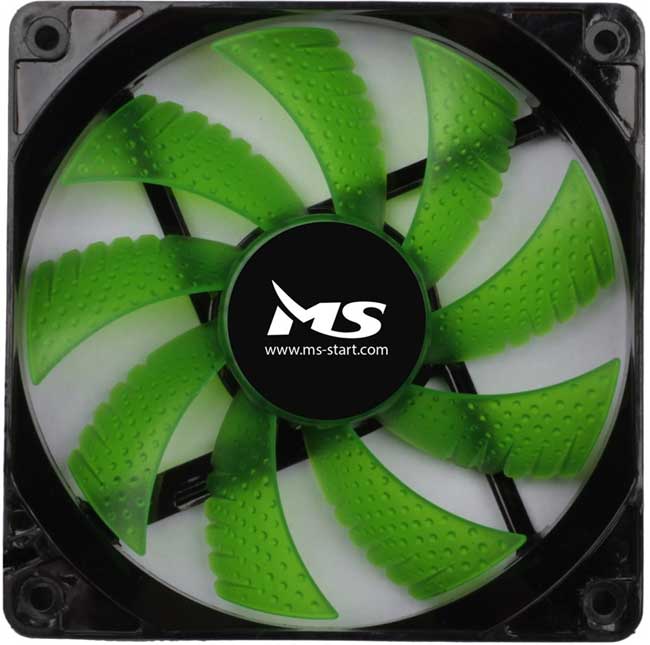 MS PC Cool 12cm Ventilator za kućište Green LED