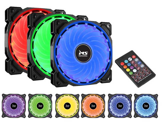 MS PC Fusion 12cm Ventilator za kućište RGB sa sedam boja osvetljenja