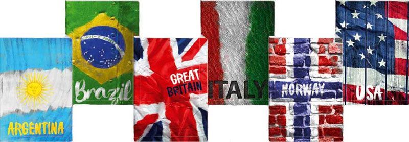 Male sveske na široke i uske linije - pakovanje 10 komada Retro Flags - Image 1