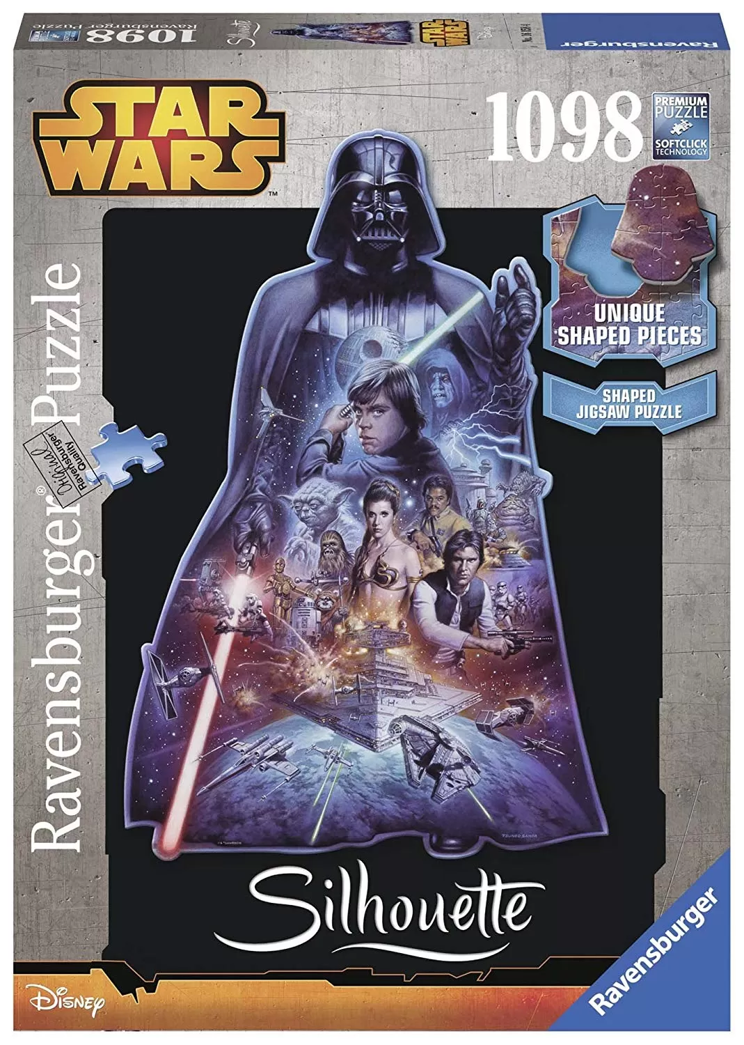 Slagalica 1098 delova - Star Wars Dart Vader - Ravensburger Silhouette 16158