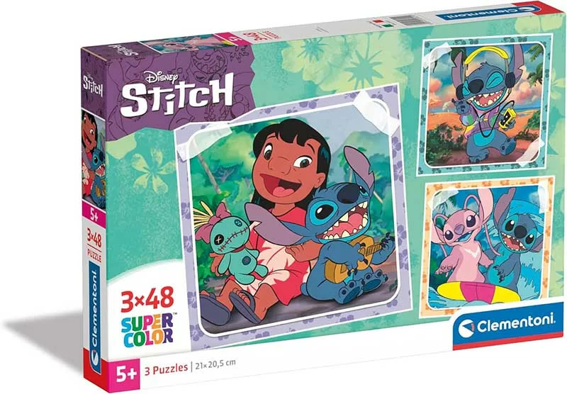 Puzzle slagalice za decu 3x48 delova Disney Lilo and Stitch Clementoni 25321