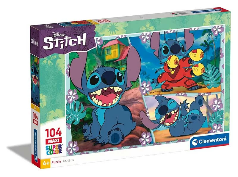 Puzzle slagalice za decu 104 maxi dela Disney Stitch Clementoni 23776