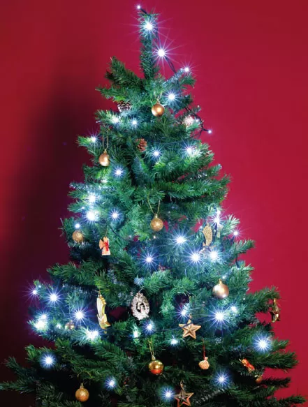 Dekorativne lampice za novogodišnju jelku 50 belih LED dioda KI50LED/WH