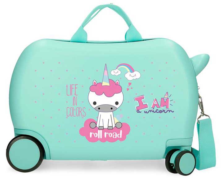 Dečiji kofer za putovanje i vožnju Roll Road I am a unicorn turquoise 40710