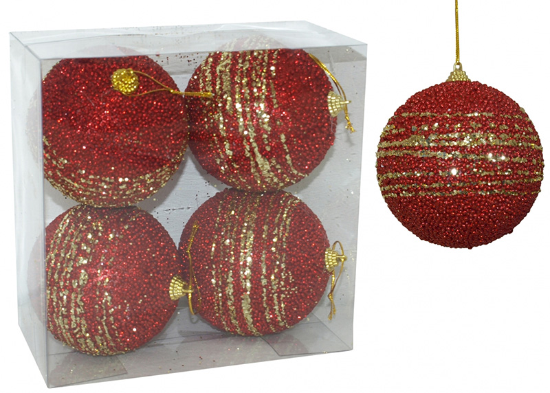 Ukrasi za jelku crveni - 4 komada