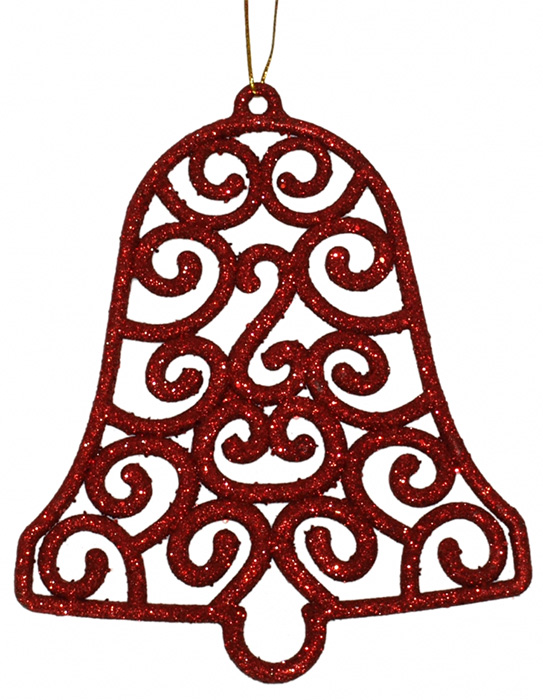 Ukras za jelku u obliku zvona crvene boje