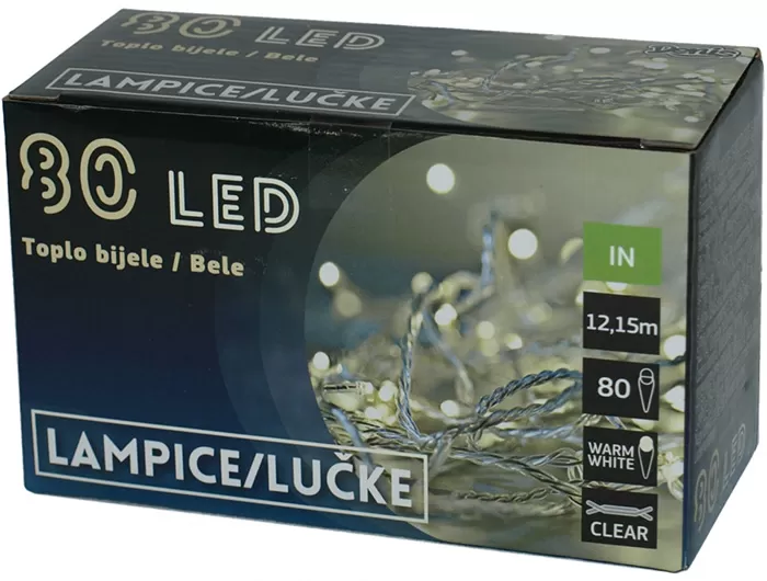 Novogodišnje LED lampice na baterije 80 kom