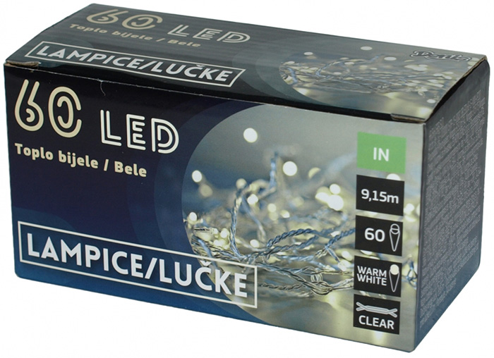 Novogodišnje LED lampice na baterije 60 kom