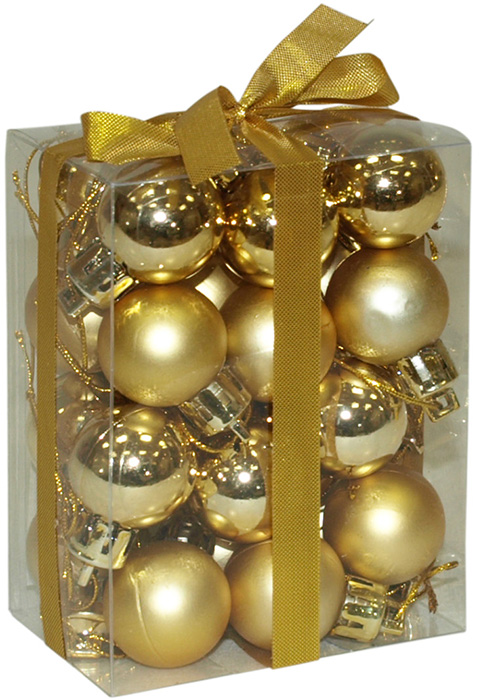 Novogodišnji ukrasi za jelku 24 kuglice zlatne