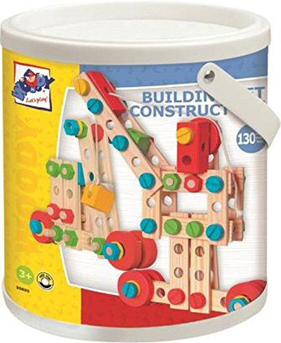 Woodyland Drveni građevinski set u kantici 130 delova 90895