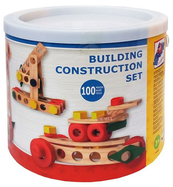 Woodyland Drveni građevinski set u kantici 100 delova 95001