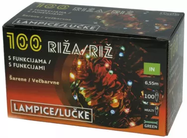 Novogodišnje lampice - riža 100 multikolor lampica sa funkcijama