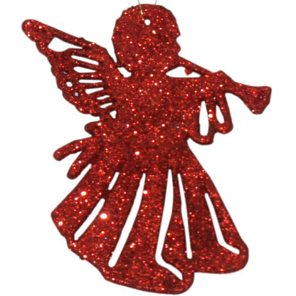 Ukrasi za jelku - anđeli u crvenoj boji 6 kom