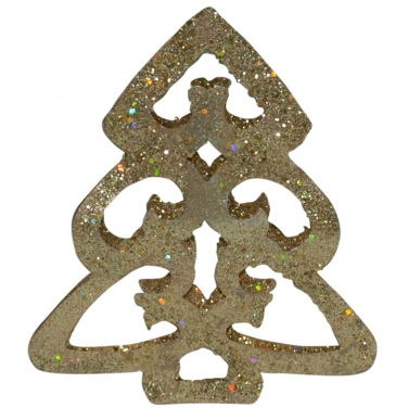 Metalni ukras za jelku zlatna jelkica 10 cm