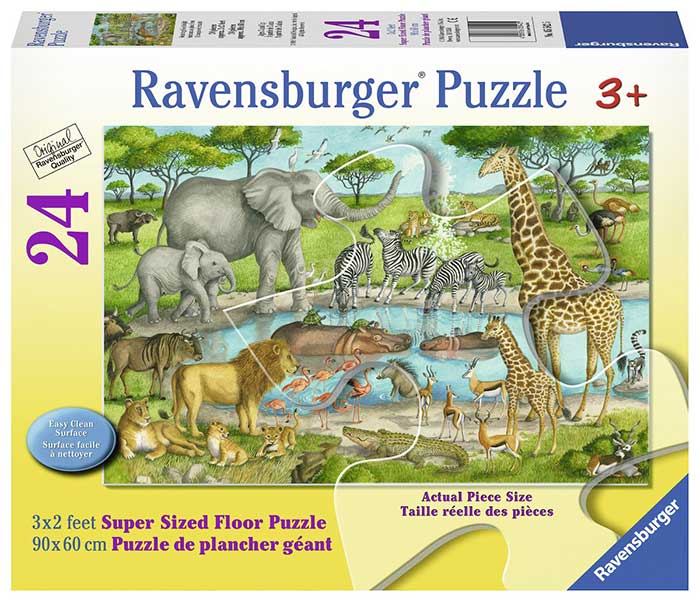 Ravensburger Velike podne puzle  - Divlje životinje na pojilištu 05542