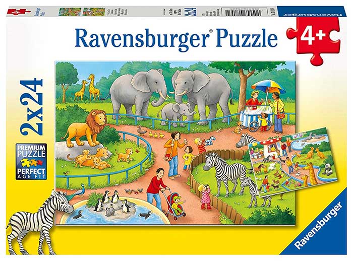 Ravensburger Puzzle 2x24 Jedan dan u zoološkom vrtu 07813