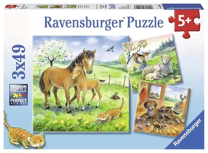 Ravensburger Puzle 3x49 Domaće životinje sa mladuncima 08029
