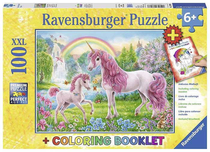 Slagalica Ravensburger + bojanka - Čudesni jednorozi 13698