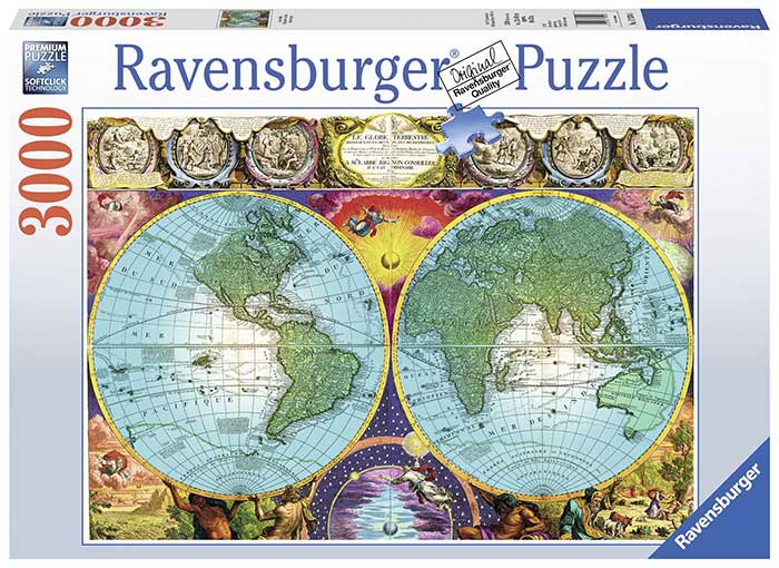 Puzzle 3000 delova -  Antička mapa sveta Ravensburger 17074