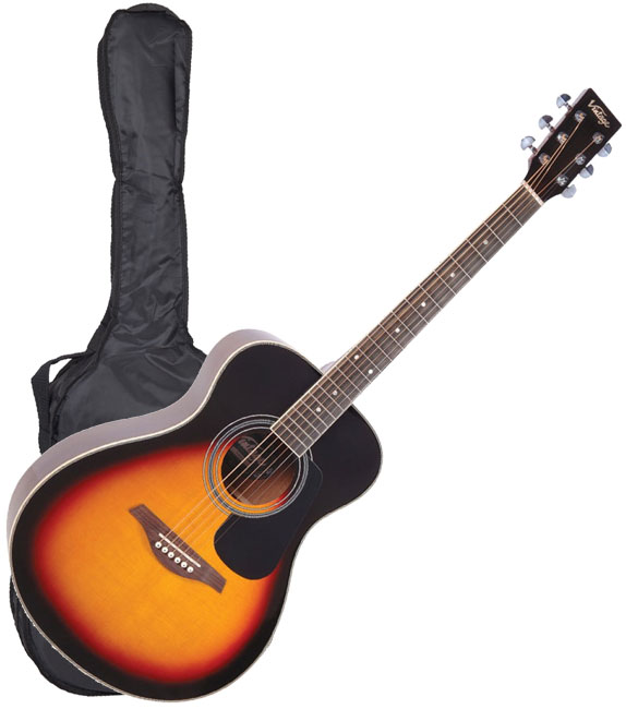 Akustična gitara sa torbom, stalkom i štimerom Vintage V300VSBOFT
