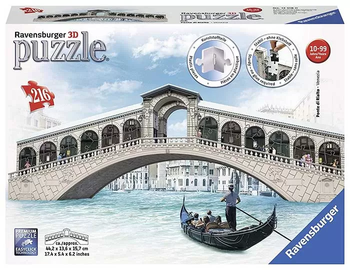 Ravensburger 3D Puzle Most Rialto u Veneciji 12518