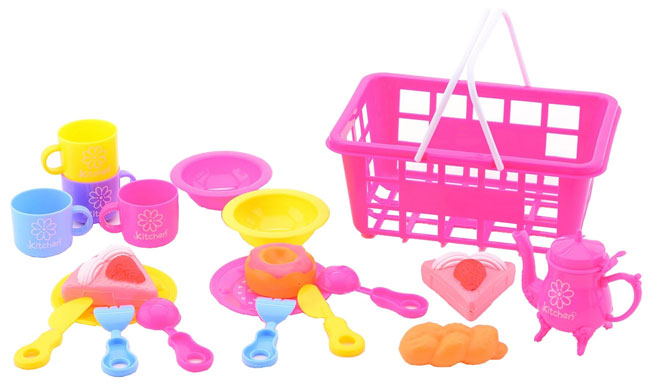 Dečiji set namirnica i posuđa u korpi 27565