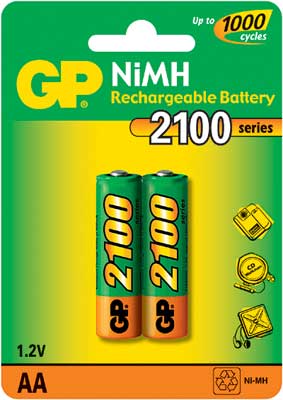 GP NiMH punjive baterije AA 2100 mAh - pakovanje 2 kom.