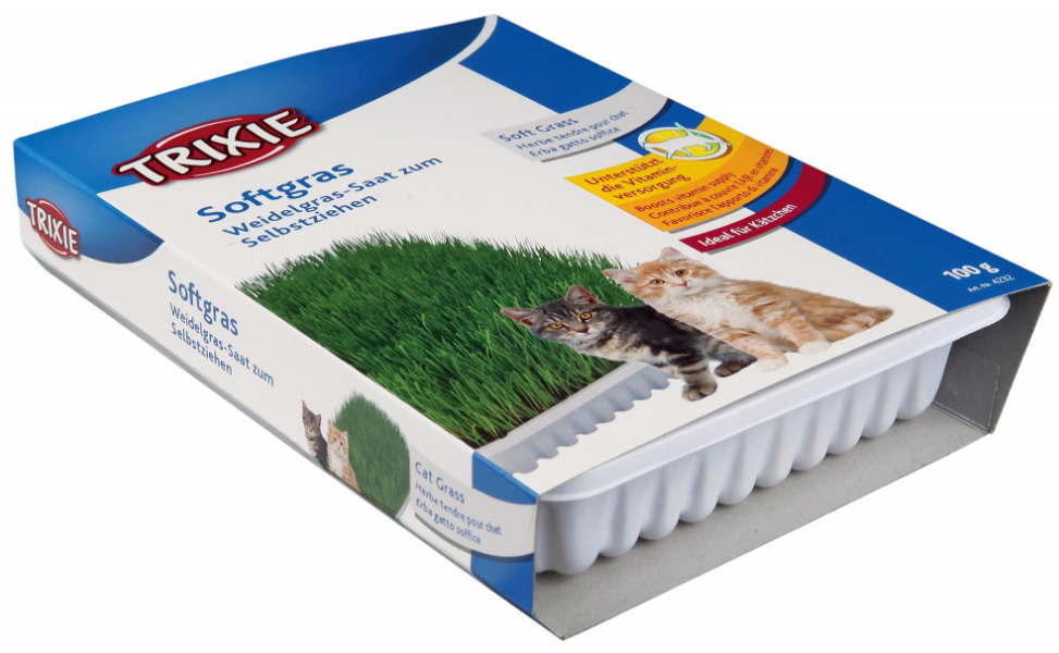 TRIXIE Trava za mačke MEKANA sa posudom 100gr za mačiće