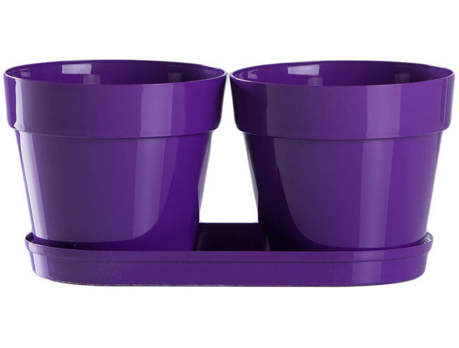Saksije za cveće sa tacnom Frajle Mix and Play Ljubičasta