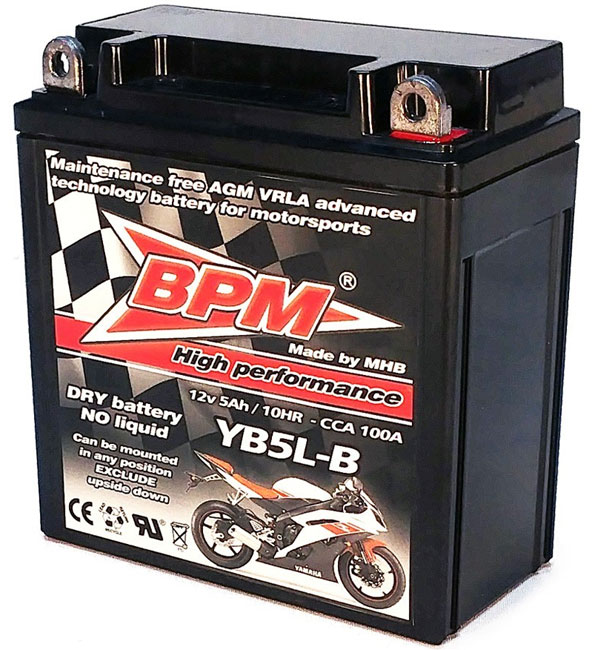 Akumulator za manje SUS motore BPM AGM VRLA YB5L-B 12V 5Ah - Image 1