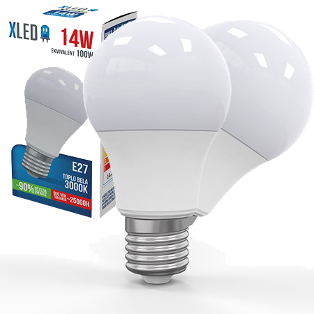 XLED Led Sijalica E27 14W Toplo bela 2 komada 023572