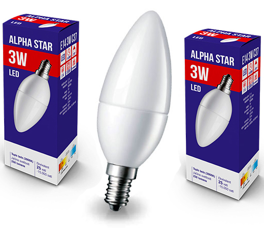 Alpha Star LED Sijalica E14 3W toplo bela 2 komada 023224
