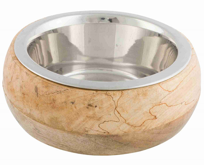 Inox činija 0.75l sa drvenom oblogom - za pse Trixie 24826