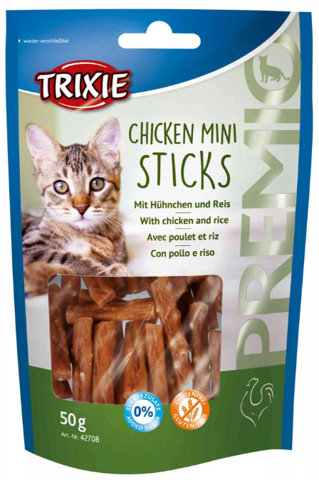 TRIXIE Hrana za mačke PREMIO Štapići Chicken Mini Sticks 50gr