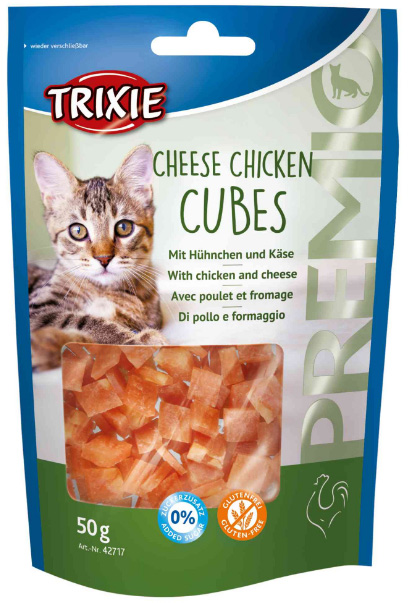 TRIXIE Hrana za mačke PREMIO Kockice Cheese Chicken Cubes 50gr