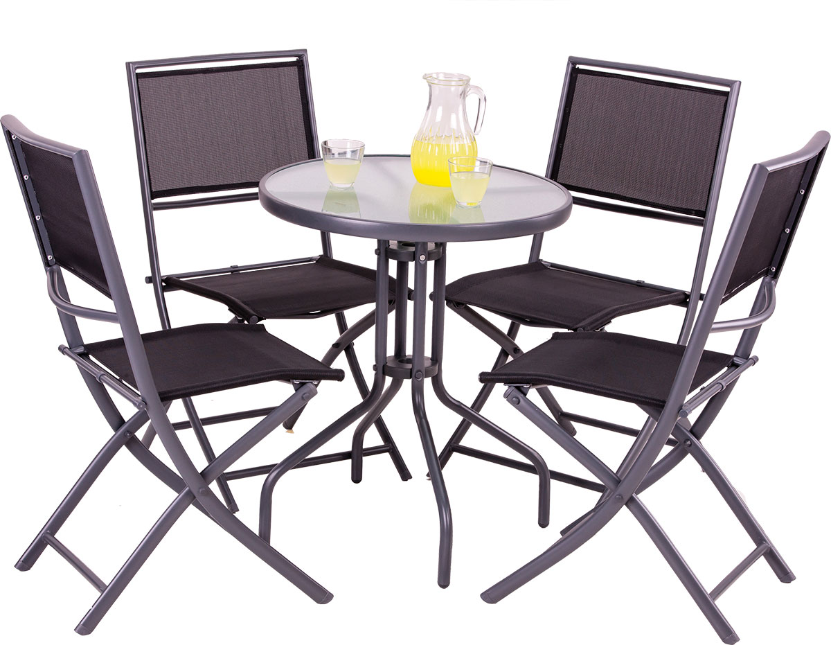 Baštenska Garnitura Lipando 4 Sklopive Stolice i Sto