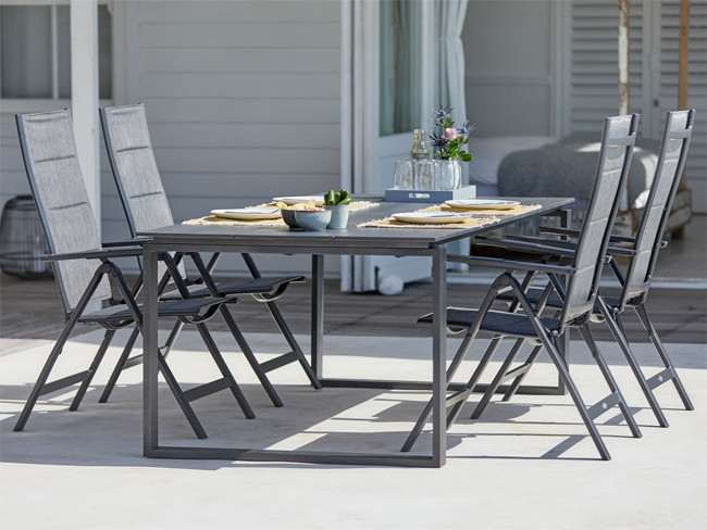 Baštenska garnitura Campo Sto i četiri podesive stolice