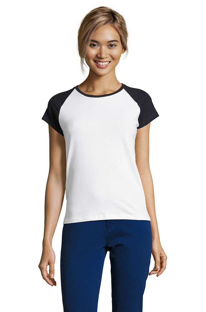 Sols Ženska majica sa kratkim rukavima Milky white/navy veličina XL 11195