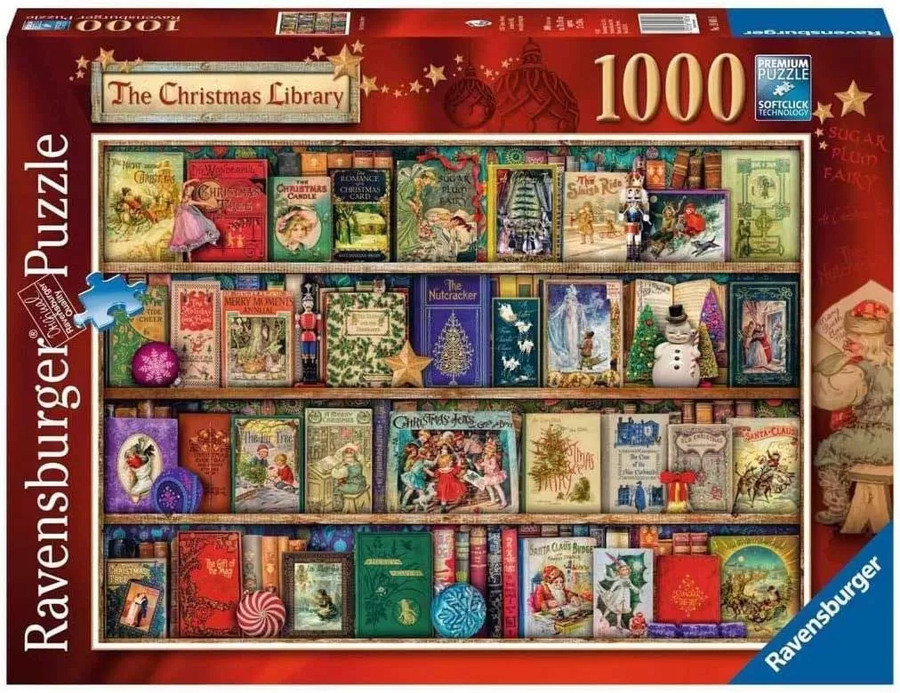 Puzzle Slagalica 1000 delova Božićna biblioteka Ravensburger 19801