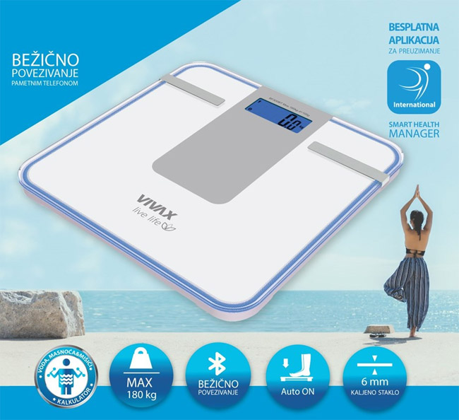 Vivax Bluetooth Telesna vaga sa dodatnim funkcijama PS-180BT