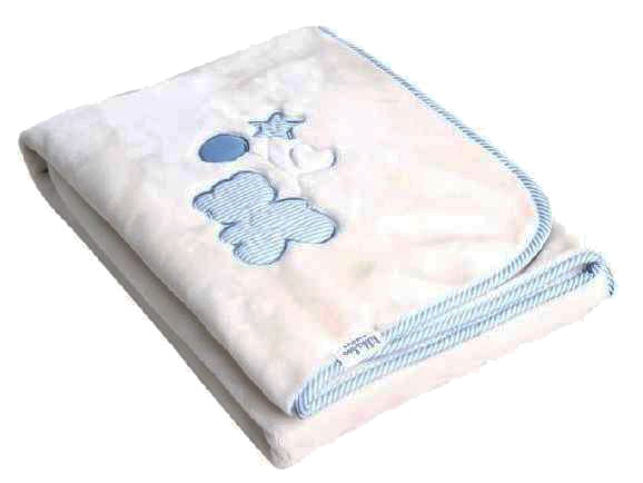 KIKKA BOO Ćebence za bebe LUXURY My Little Bear - sa vezom - Blue 31103020027